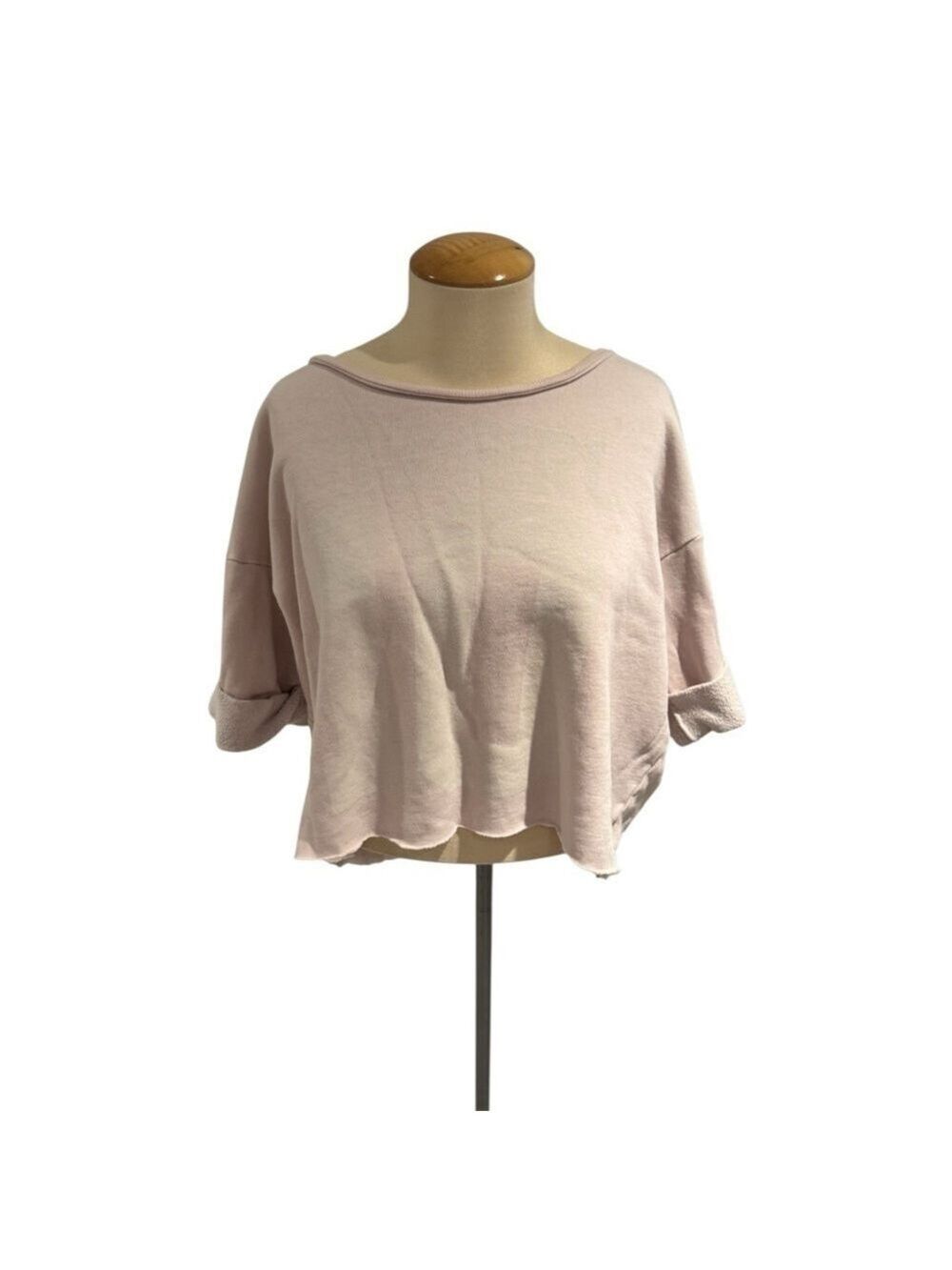 WILDFOX Light Pink “Cowgirl 10” Short Sleeve Cropped Sweartshirt Tee - size xs